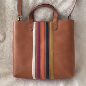 Madewell Transport Stripe Zip Top Crossbody Tote